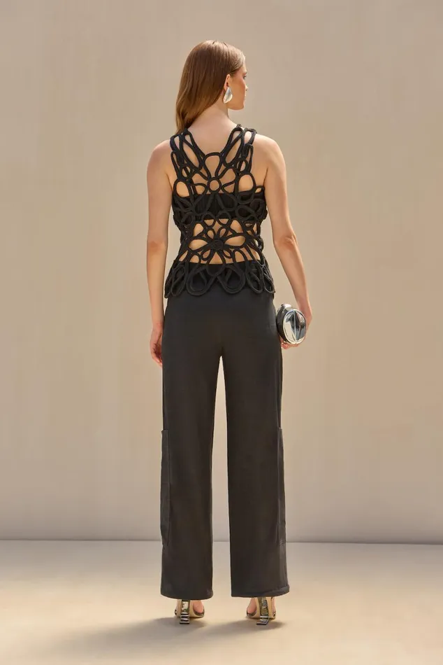 Women Cult Gaia Knits DANICA CROCHET TOP 8211 BLACK Women Cult Gaia Knits DANICA CROCHET TOP 8211 BLACK