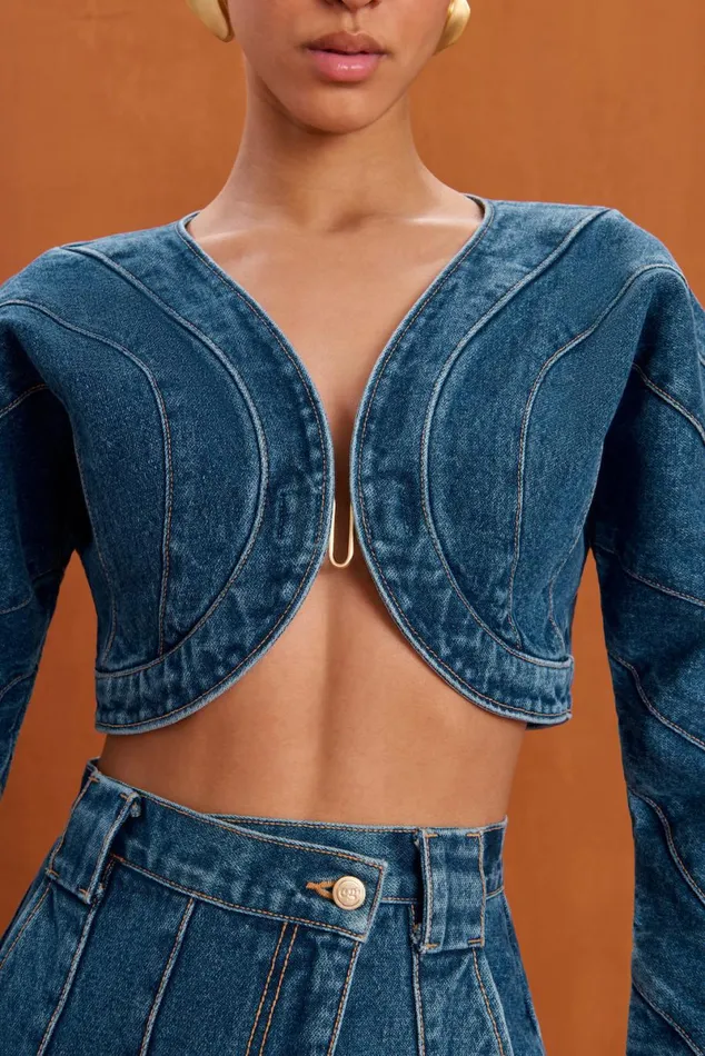 Women Cult Gaia Tops ALESSANDRA JEAN TOP 8211 INDIGO Women Cult Gaia Tops ALESSANDRA JEAN TOP 8211 INDIGO