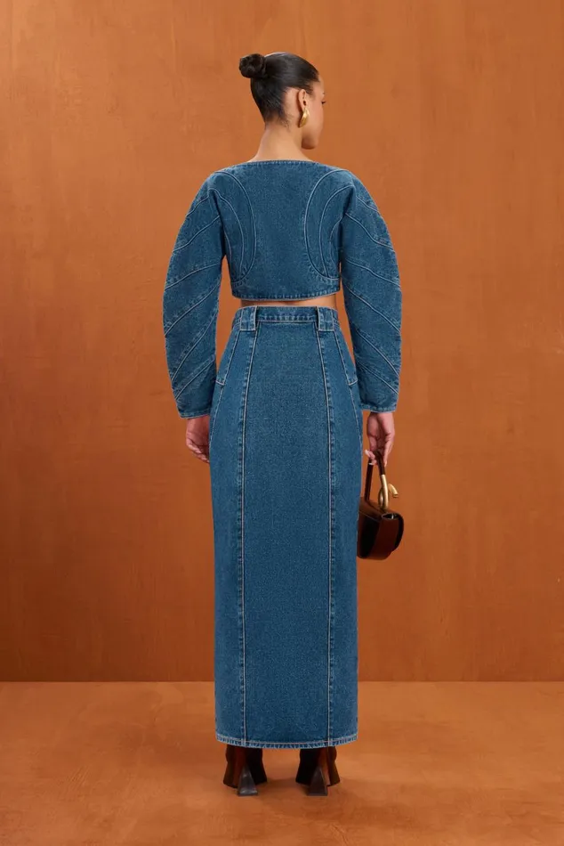 Women Cult Gaia Tops ALESSANDRA JEAN TOP 8211 INDIGO Women Cult Gaia Tops ALESSANDRA JEAN TOP 8211 INDIGO