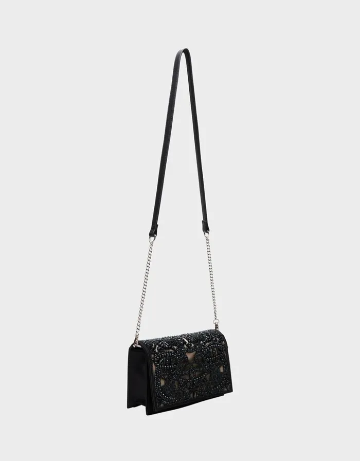 Women CUT OUT SPARKLER BAG BLACK Black Betsey Johnson