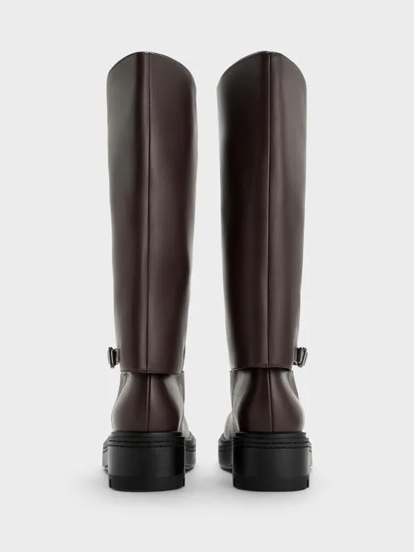 Women Davis Buckled FoldOver Boots 8211 Burgundy CHARLES and KEITH Boots
