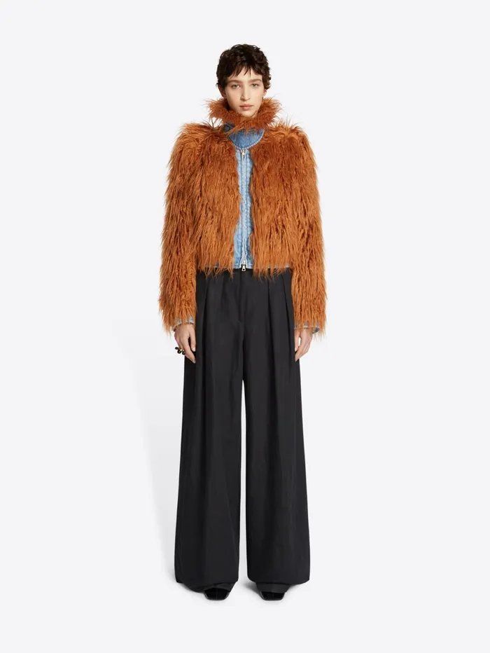 Women Dries Van Noten Coats and Jackets Faux Fur And Denim Jacket
