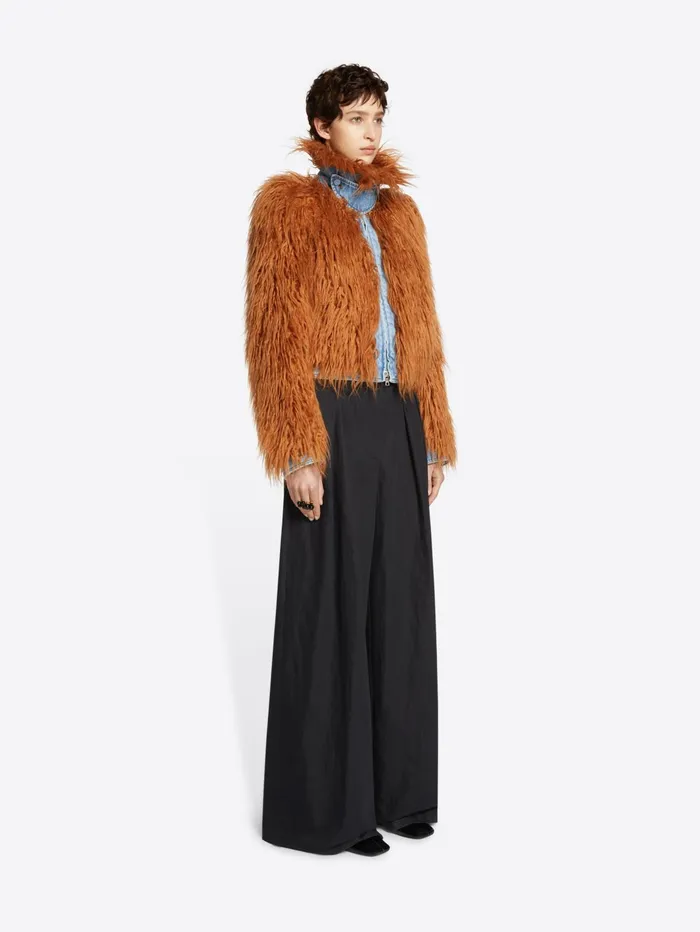 Women Dries Van Noten Coats and Jackets Faux Fur And Denim Jacket