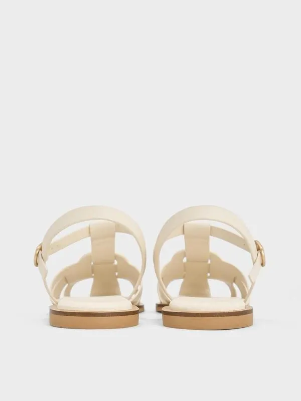 Women Easley TBar Caged Sandals 8211 Chalk CHARLES and KEITH Sandals