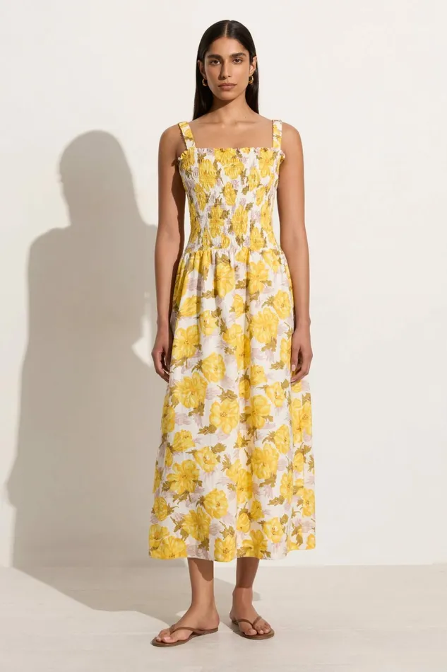 Women Faithfull The Brand Midi Dresses Messina Midi Dress Isadora Floral 8211 Faithfull The Brand