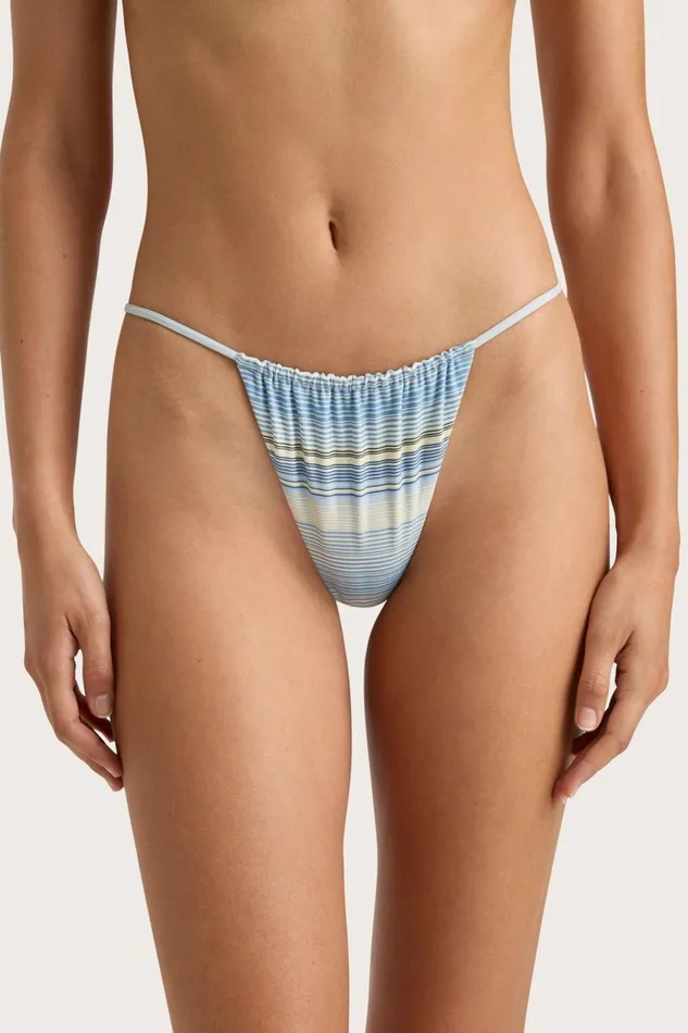 Women Faithfull The Brand Swim Elea Bikini Bottom Futura Stripe Sky Blue