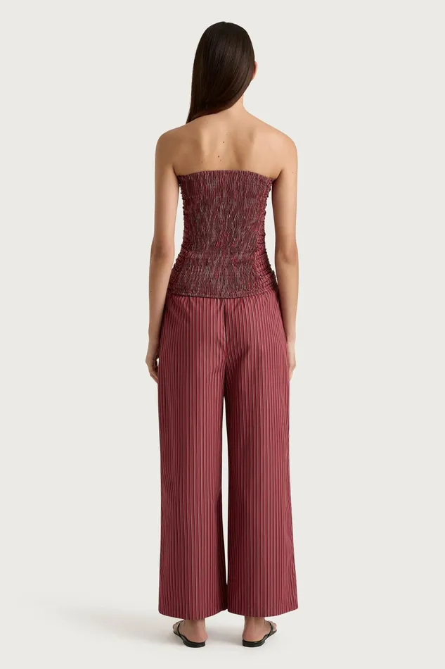Women Faithfull The Brand Tops Jilliane Top Wine Stripe
