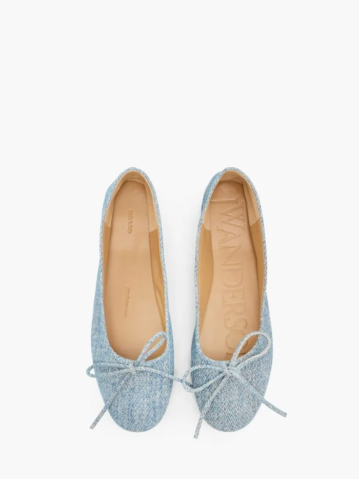 Women Flats JW Anderson ROUNDTOE SUEDE BALLERINAS Blue