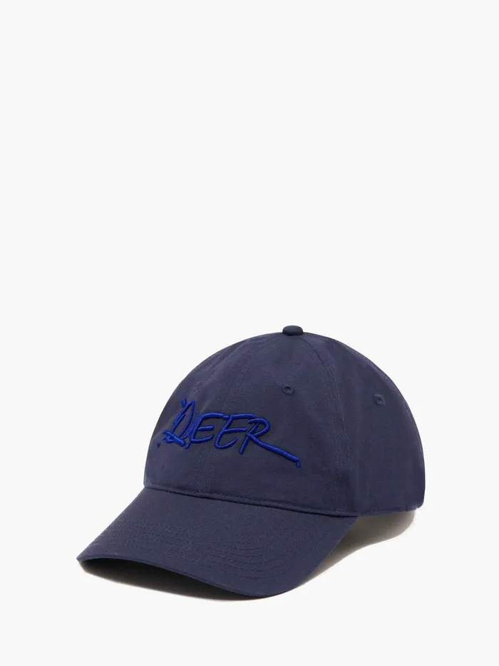 Women HATS JW Anderson JW ANDERSON X QUEER BASEBALL CAP Navy Women HATS JW Anderson JW ANDERSON X QUEER BASEBALL CAP Navy