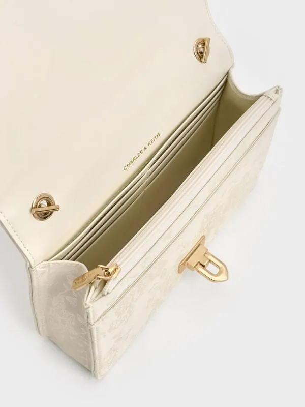 Women Jacquard Mini Bag 8211 Cream CHARLES and KEITH Mini Bags