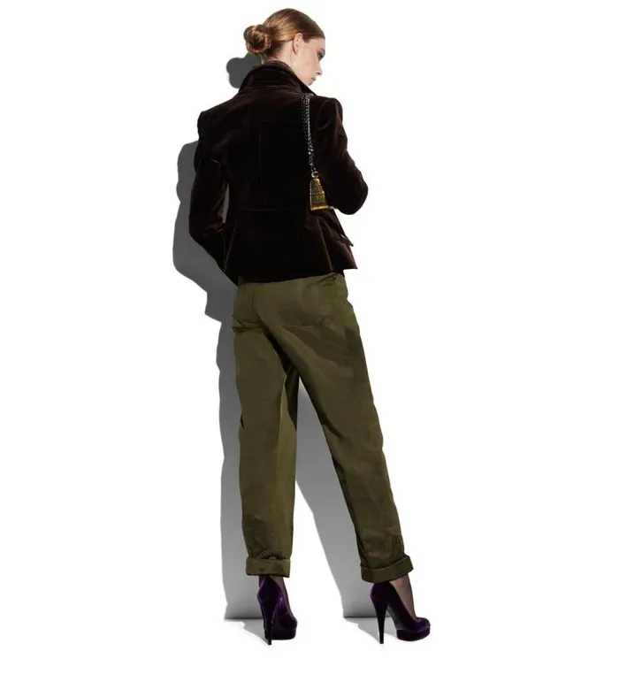 Women Knitwear Tom Ford Fine Cashmere Silk Turtleneck Military Green