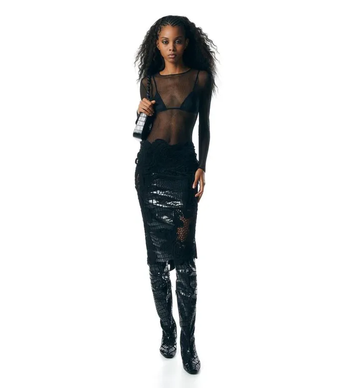 Women Knitwear Tom Ford Fine Silk Rib Crewneck Top Black