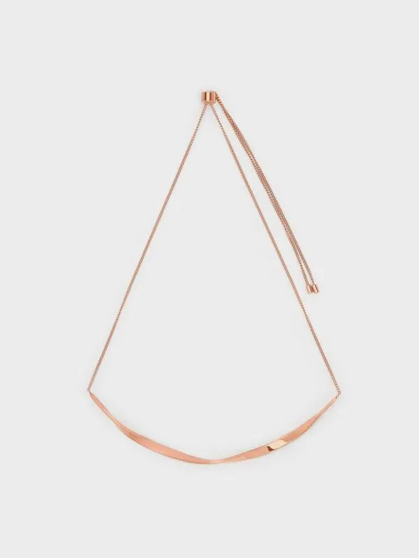 Women Lena Twist Bar Necklace 8211 Rose Gold CHARLES and KEITH Necklaces