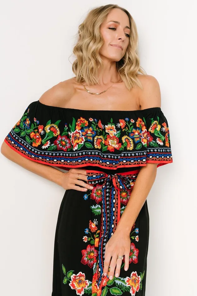Women Maxi Dresses Baltic Born Alejandra Maxi Dress Black Multi Floral Women Maxi Dresses Baltic Born Alejandra Maxi Dress Black Multi Floral