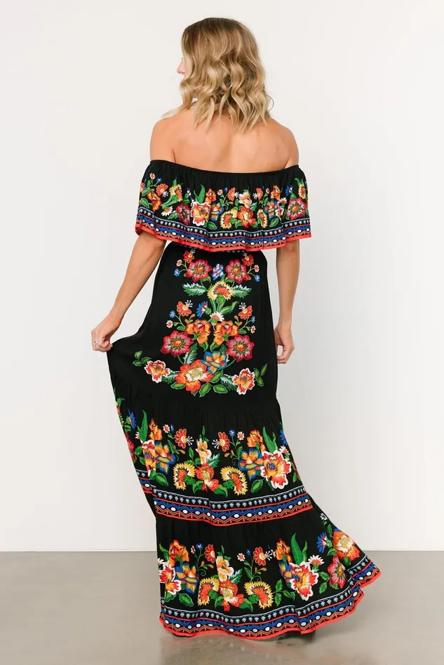 Women Maxi Dresses Baltic Born Alejandra Maxi Dress Black Multi Floral Women Maxi Dresses Baltic Born Alejandra Maxi Dress Black Multi Floral