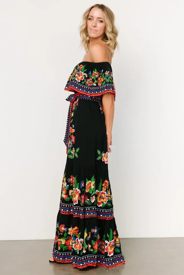 Women Maxi Dresses Baltic Born Alejandra Maxi Dress Black Multi Floral Women Maxi Dresses Baltic Born Alejandra Maxi Dress Black Multi Floral