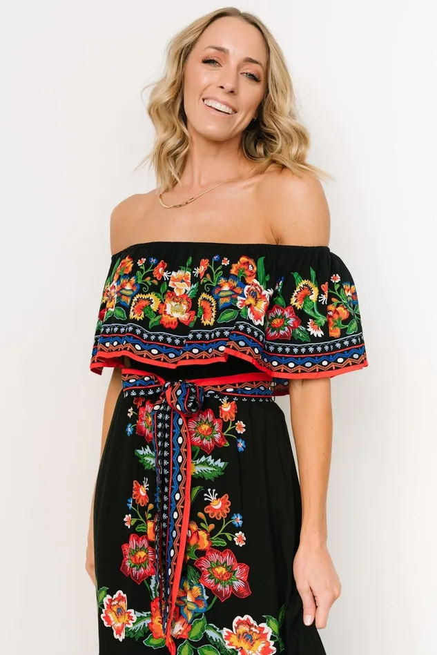 Women Maxi Dresses Baltic Born Alejandra Maxi Dress Black Multi Floral Women Maxi Dresses Baltic Born Alejandra Maxi Dress Black Multi Floral