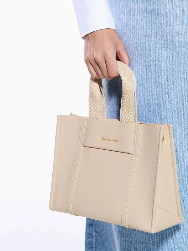 Women Mini Shalia Tote Bag 8211 Beige CHARLES and KEITH Tote Bags