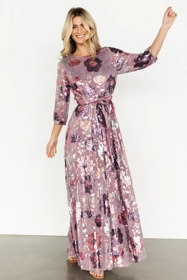 Women Mother Of The Bride Baltic Born Destiny Sequin Maxi Dress Lilac Floral Women Mother Of The Bride Baltic Born Destiny Sequin Maxi Dress Lilac Floral