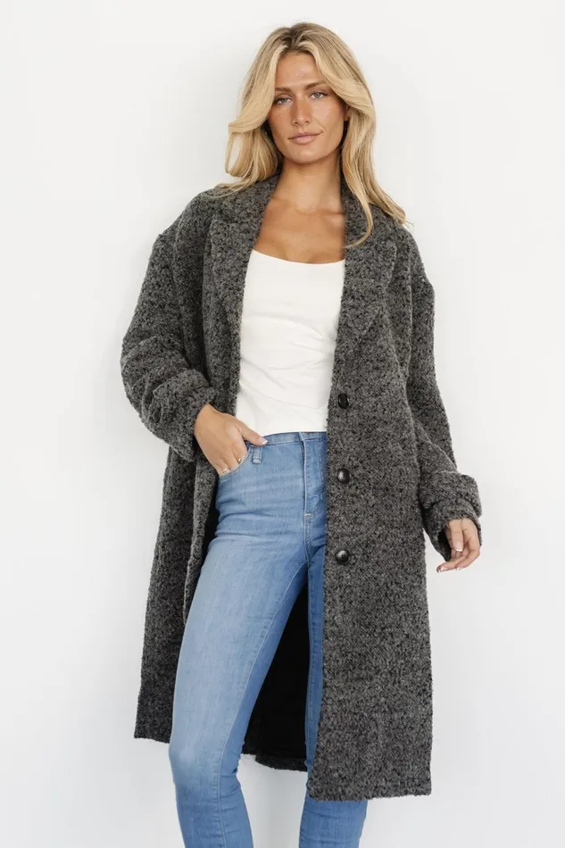 Women Outerwear Baltic Born Burke Boucle Coat Charcoal Women Outerwear Baltic Born Burke Boucle Coat Charcoal
