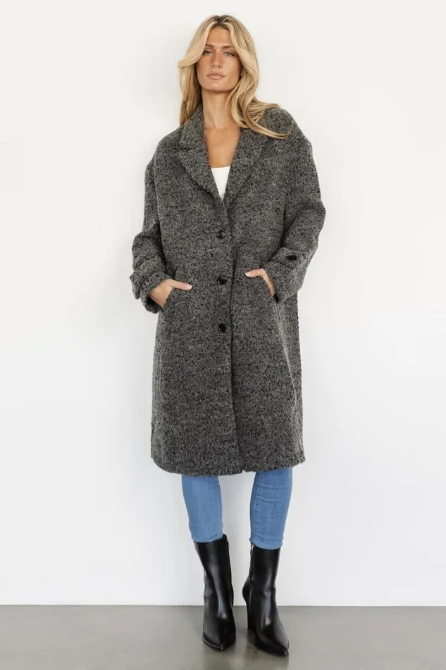 Women Outerwear Baltic Born Burke Boucle Coat Charcoal Women Outerwear Baltic Born Burke Boucle Coat Charcoal