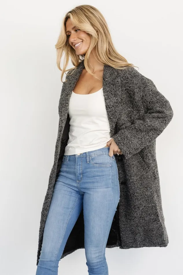 Women Outerwear Baltic Born Burke Boucle Coat Charcoal Women Outerwear Baltic Born Burke Boucle Coat Charcoal