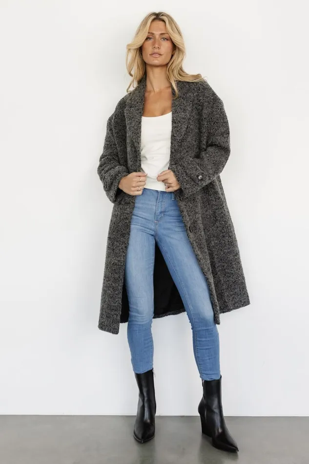 Women Outerwear Baltic Born Burke Boucle Coat Charcoal Women Outerwear Baltic Born Burke Boucle Coat Charcoal