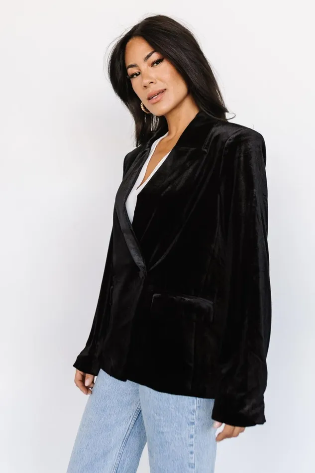 Women Outerwear Baltic Born Centennial Velvet Blazer Black