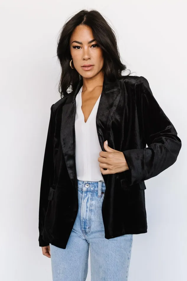 Women Outerwear Baltic Born Centennial Velvet Blazer Black