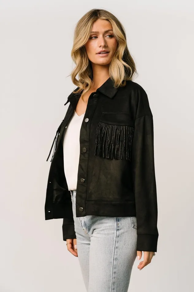 Women Outerwear Baltic Born Mills Fringe Jacket Black Women Outerwear Baltic Born Mills Fringe Jacket Black