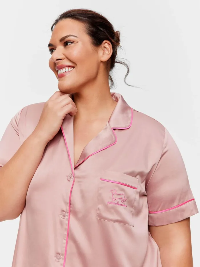 Women PA Plus Nougat Satin Short Sleeve Nightshirt Multi Peter Alexander Nighties Women PA Plus Nougat Satin Short Sleeve Nightshirt Multi Peter Alexander Nighties