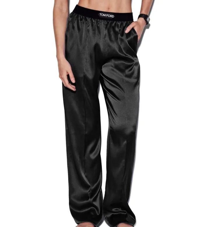 Women Pajamas and Robes Tom Ford Stretch Silk Satin Pj Pants Black Women Pajamas and Robes Tom Ford Stretch Silk Satin Pj Pants Black