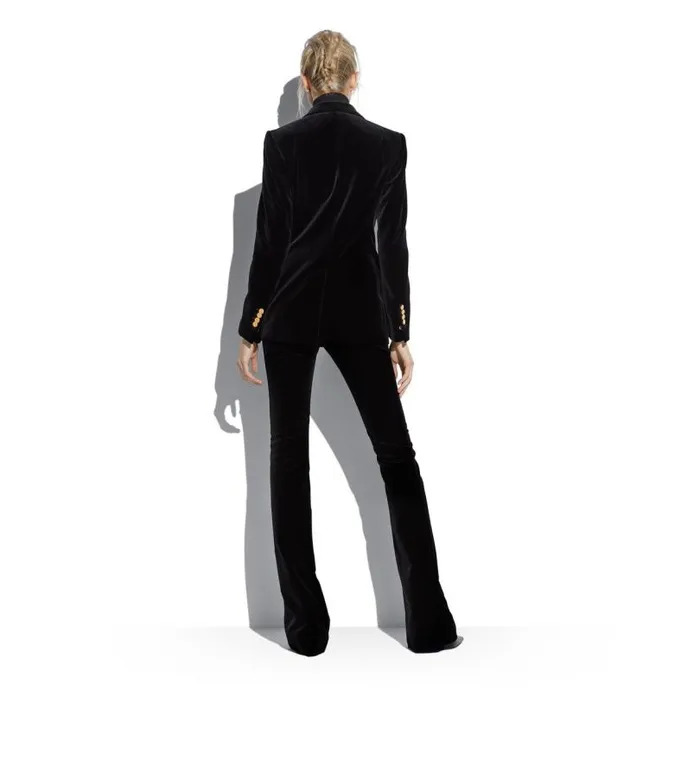 Women Pants and Shorts Tom Ford Cotton Velvet Flare Pants Black