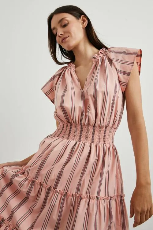 Women Rails Dresses and Rompers Amellia Dress Coral Navy Stripe