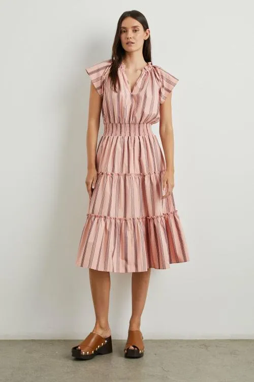 Women Rails Dresses and Rompers Amellia Dress Coral Navy Stripe