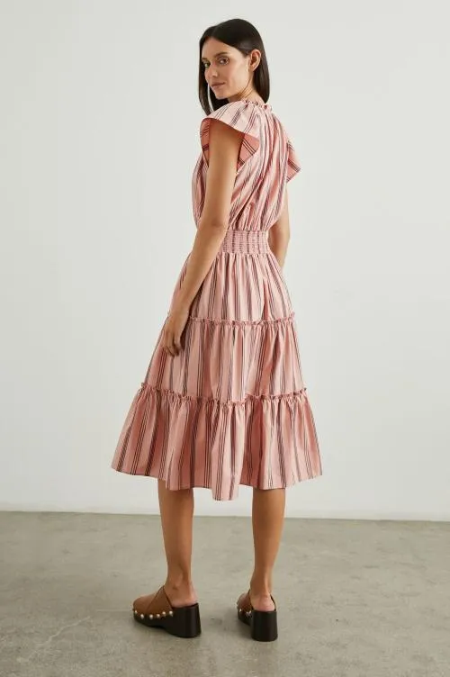 Women Rails Dresses and Rompers Amellia Dress Coral Navy Stripe