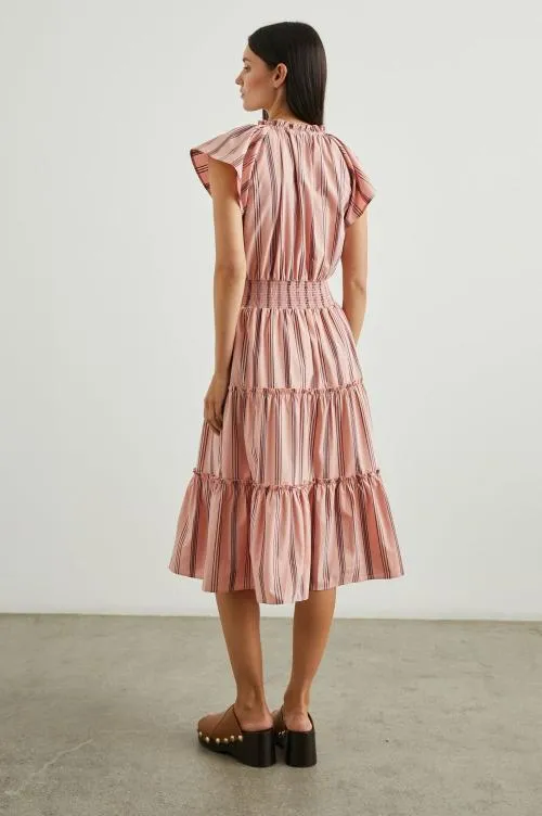 Women Rails Dresses and Rompers Amellia Dress Coral Navy Stripe