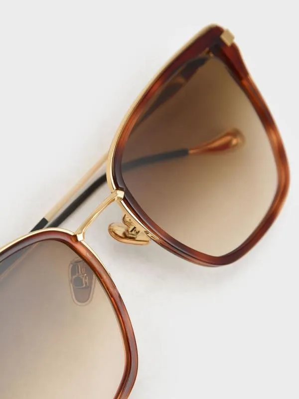 Women Recycled Acetate WireFrame Butterfly Sunglasses 8211 T Shell CHARLES and KEITH Cateye