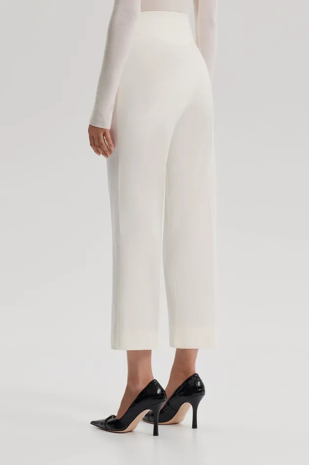 Women Scanlan Theodore SATEEN CROPPED WIDE LEG TROUSER BIANCO Trousers