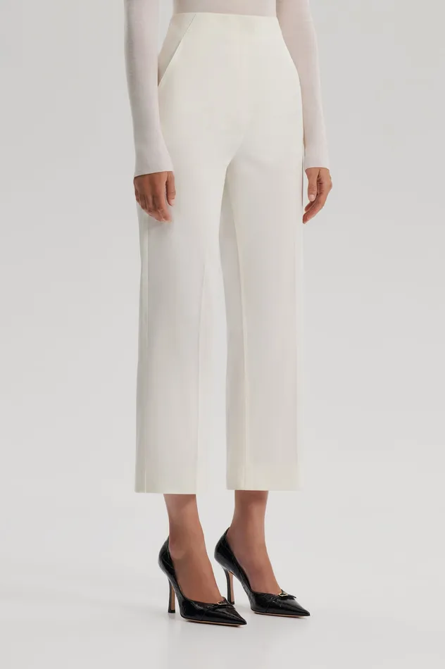 Women Scanlan Theodore SATEEN CROPPED WIDE LEG TROUSER BIANCO Trousers