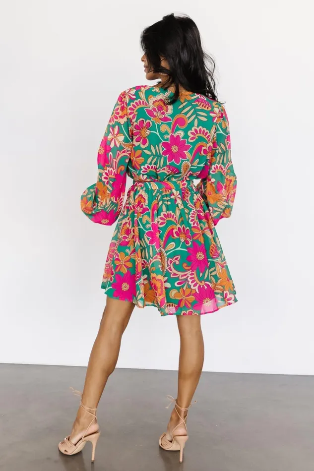 Women Short Dresses Baltic Born Wesley Mini Dress Green Multi