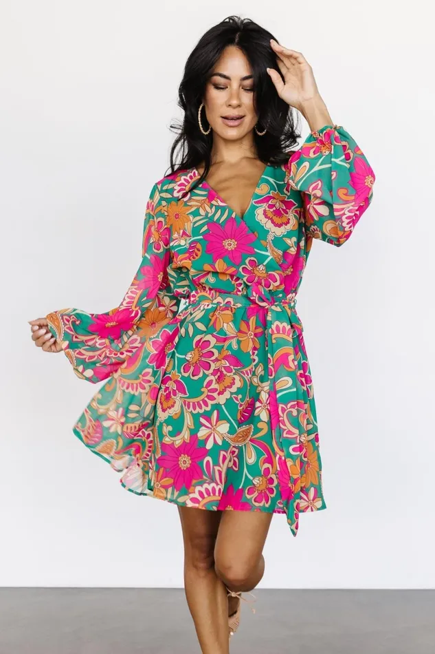 Women Short Dresses Baltic Born Wesley Mini Dress Green Multi