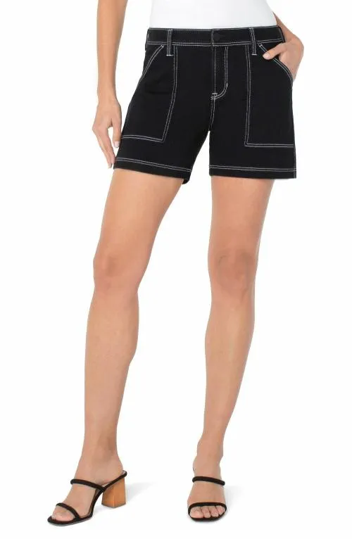 Women Shorts Liverpool Los Angeles Utility Short With Contrast Stitch City Black
