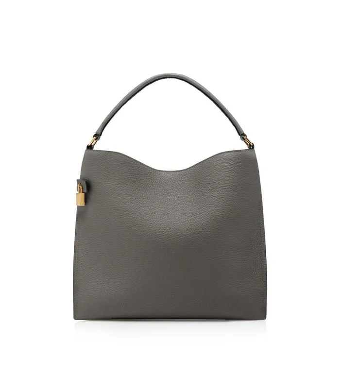 Women Shoulder Bags Tom Ford Grain Leather Alix Small Hobo Graphite Women Shoulder Bags Tom Ford Grain Leather Alix Small Hobo Graphite