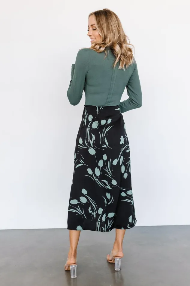 Women Skirts Baltic Born Tallyn Midi Skirt Black Green
