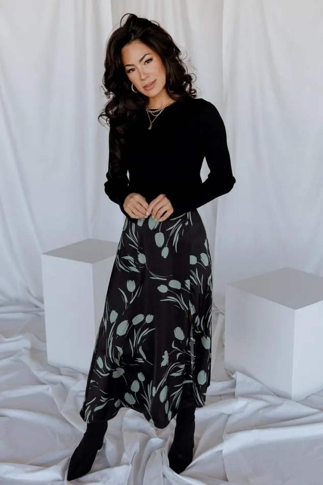 Women Skirts Baltic Born Tallyn Midi Skirt Black Green