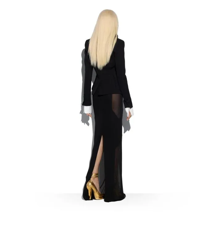 Women Skirts Tom Ford Crepe Jersey Long Skirt Black