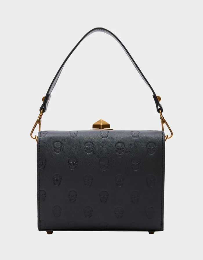 Women SKULLICIOUS BOX BAG BLACK Betsey Johnson