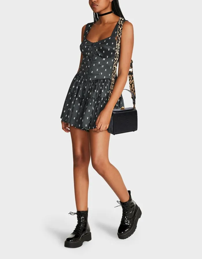 Women SKULLICIOUS BOX BAG BLACK Betsey Johnson
