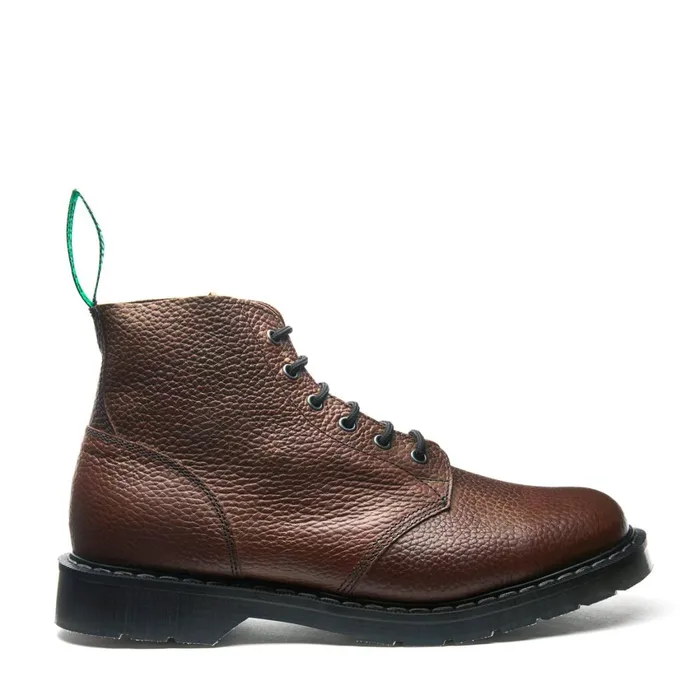 Women Solovair Astronaut Boots Gaucho Brown Grain 6 Eye Astronaut Boot